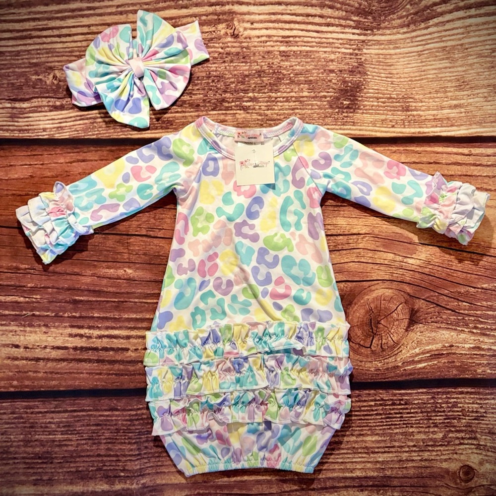 New baby gown and headband